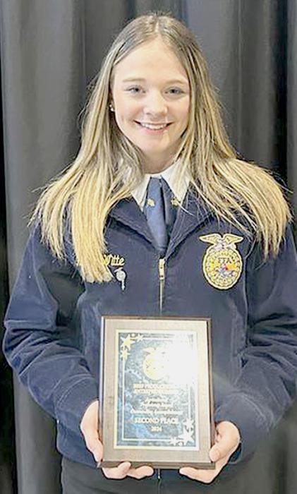 Hailey Witte, second place Beef Entrepreneurship Proficiency.