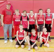 Valentine 1 Team are pictured back row, L to R: Coach Allen Daugherty, Caiden Gale, Tyler Williams, Ty Benson, Cruz Joseph, Wade Daugherty. Front row, L to R: Tilden Foster, Banks Beebout and Liam Tenhouse.
