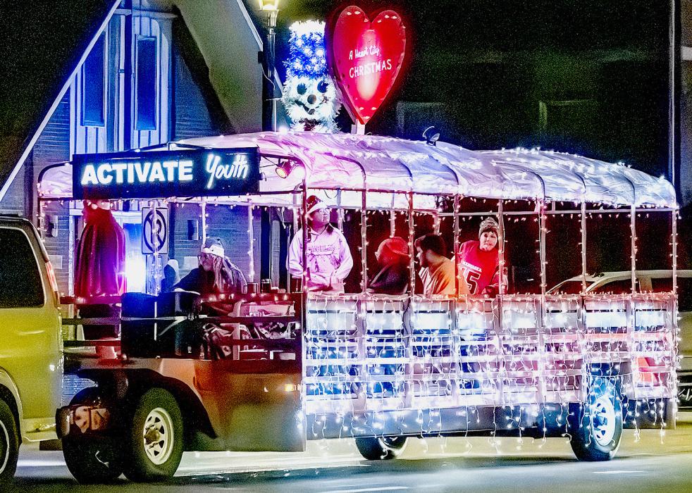 At right, the Activate Youth float was wishing those on Main Street, “Merry Christmas, Jesus is the reason...”