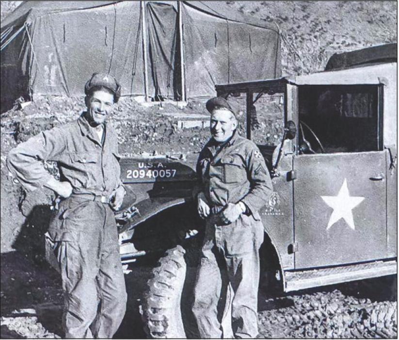 From Richard “Dick” Steiffel’s archives, Gilbert Witte and Dick Steiffel enjoying an opportunity to catch up while in Korea on the front lines.