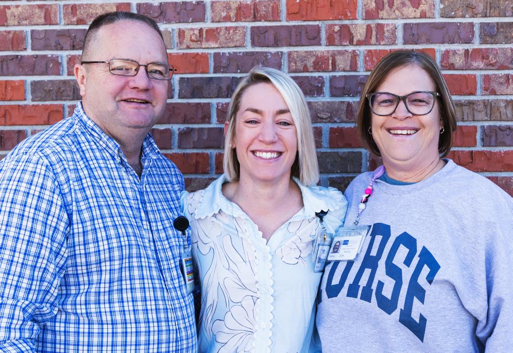 Former Chief Nursing Officer Jesse Wint, newly appointed Chief Nursing Officer Madeline Schmidt, and newly appointed Director of Nursing Becky Shrunk. Jesse will remain with Cherry County Hospital to support the leadership transition and to continue building the education programs and policies as Director of Education.
