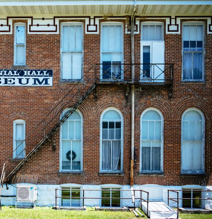 Three brand new windows were replaced on the west side of Centennial Hall, the oldest standing high school building, holding a treasure trove of history and memories! Photo by Laura Vroman
