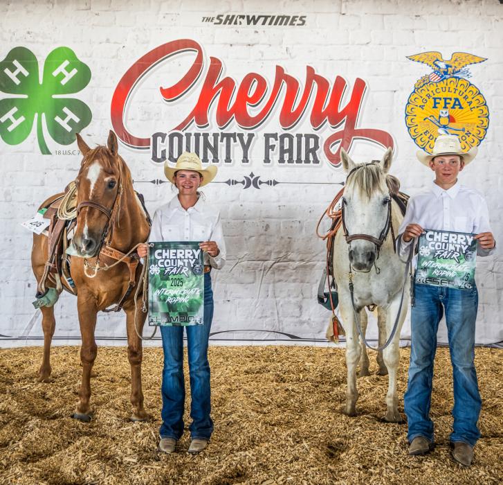 Intermediate Breakaway Roping Champion Shaye Kime, Reserve Bentley Ford.