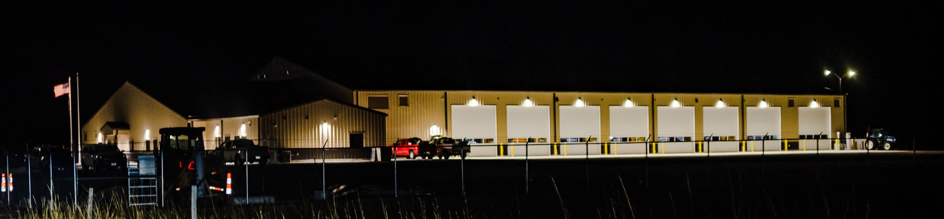 Inside, the facility’s lights are heat and sound activated, and they have state of the art fire suppression. Outdoors, the lights are dark sky friendly and face downward. To keep the facility warm there is a 6,000 gallon propane storage area. To keep the roads in good condition, there are two salt sheds that are 65.5 x 123 feet which hold 1,700 tons. Can we say, “Let it snow”???