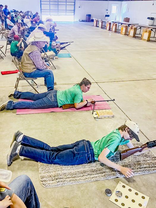 Shyanne Dawson and RJ Dean line up for Air Rifle Contest.