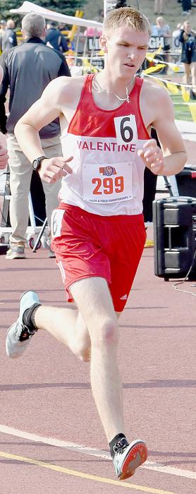 Grant Springer competed in the Class C Boys 3200 Meter Run for the third time for Valentine. He finished in 14th place.
