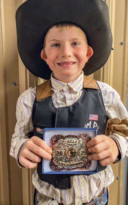 15+ Barrels, Katie Jo Ross. 6-10 Calf riding, Carter Ramm.