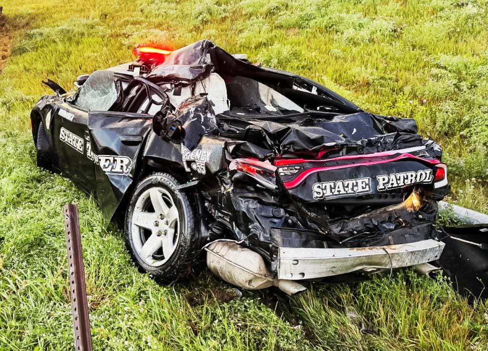The trooper was in his vehicle when it was hit by a box truck, and sustained non-life threatening injuries. This is the third NSP Patrol vehicle to be hit - while parked - in two weeks! Drive wisely and pay attention!