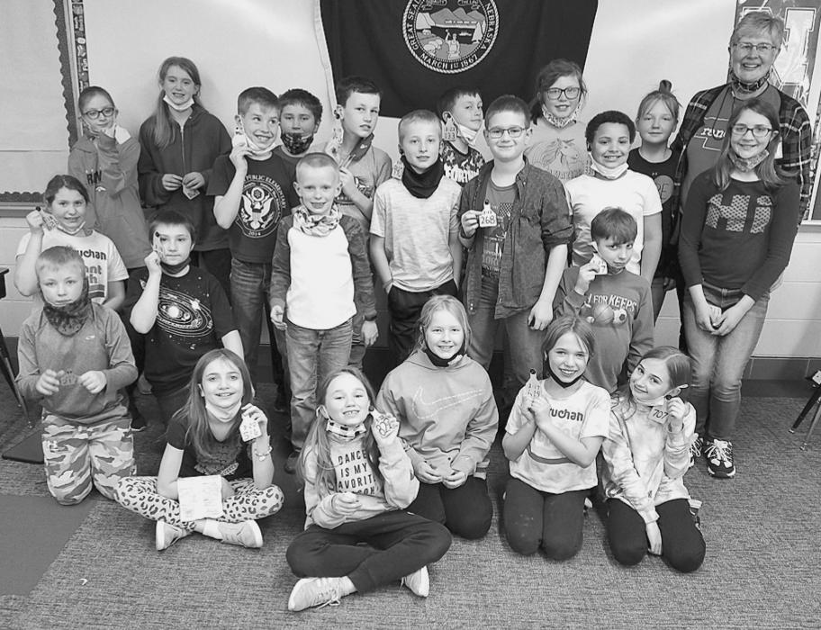 Anita Keys is a ranch family pen pal for Ag in the Classroom and is pictured with the Randolph fourth grade students.