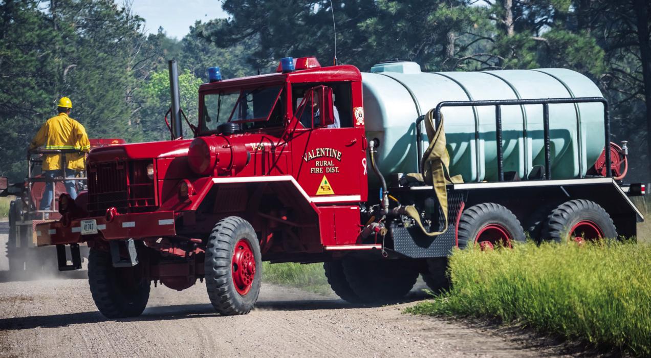 Several tankers were on scene providing water to douse the fire. Photos by Laura Vroman