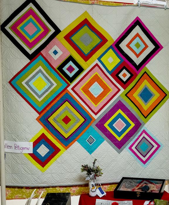 Minimalistic and colorful is this quilt sewn by Colleen Pettigrew. This was one of many she had entered.
