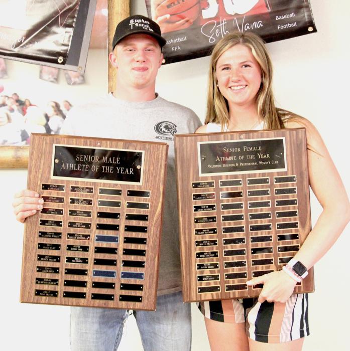 The annual Athletic Banquet named Will Sprenger and Kinsey Buechle as the Senior Male and Female Athlete of the Year. The banquet was held at Peppermill, Sunday, May 5, 2024. Blake Beebout said, “VCS appreciates the Badger Boosters for putting on the banquet.” Photos by Amanda Long