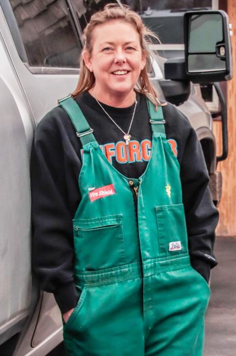 Dr. Britt preparing for her day at Cherry County Veterinary Clinic. Photos by Tina Boone