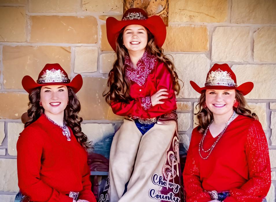 Pictured are from L to R: Princess Sydnee Holmes, Sweetheart Madi Worm, and Queen Jayda From. Photo by Tandra Boardman