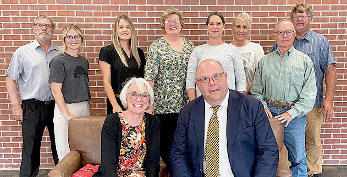 Pictured are back row, L to R: SAF Board Members Steve Brown, Kylee Hesseltine, Talia Benson, Kim Marlatt, Katie O’Kief, Morgan Arnold, Monty Neiffer, and Gregg Perrett. Seated are personal representatives of the Michael Davenport estate Anne Quigley and Andrew Johnson.