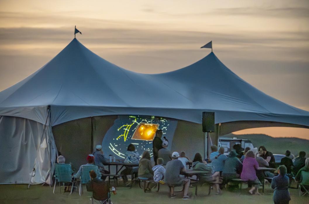Learning the hieroglyphics of the night sky Friday, July 25, 2025 at the 32nd annual Nebraska Star Party’s Public Night. Photo by Laura Vroman