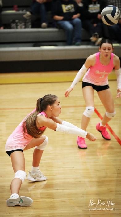 Freshman Leah Larabee passing the ball. Photos by Nina-Maria Nelson