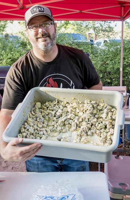 Potato salad on ice! Jason Hobelheinrich served up a cold potato salad as a side using potatoes with jackets on, along with a medley of spices and deliciousness!