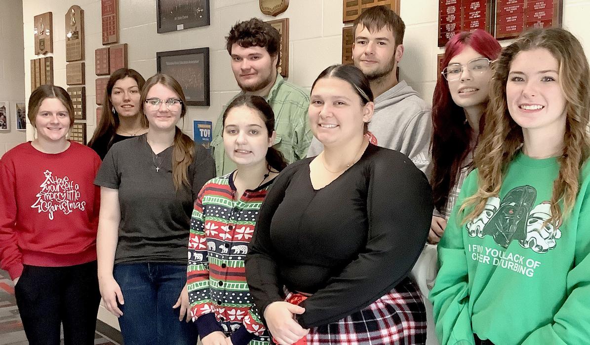 Pictured are from L to R: Jocelyn Jordan, Rylie Sexson, Praise Maunu, Titus Maunu, Evelyn Rolfe, Devlin Welch, Sari LaDeaux, Neeley Cronin, and Marybelle Ward.