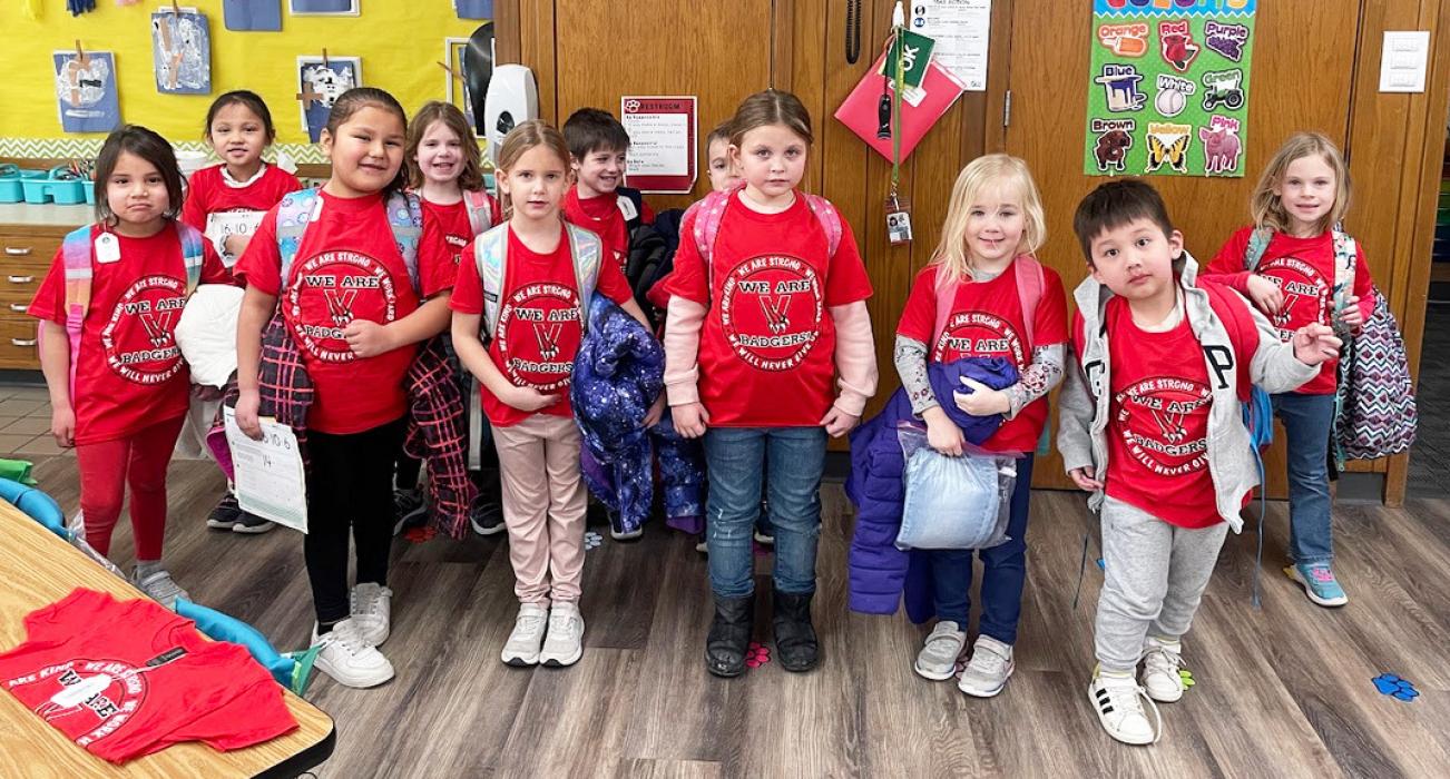 A new belief statement for VES students: “We are kind, we are strong, we work hard, we will never give up, we are Badgers.”