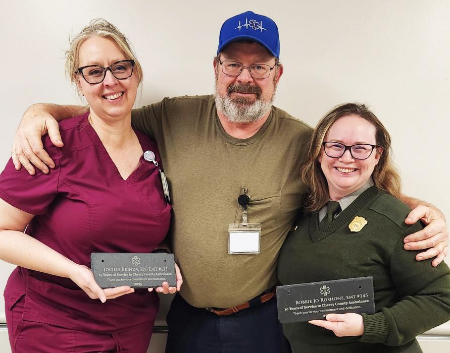 Cherry County EMS members recognized for years of service