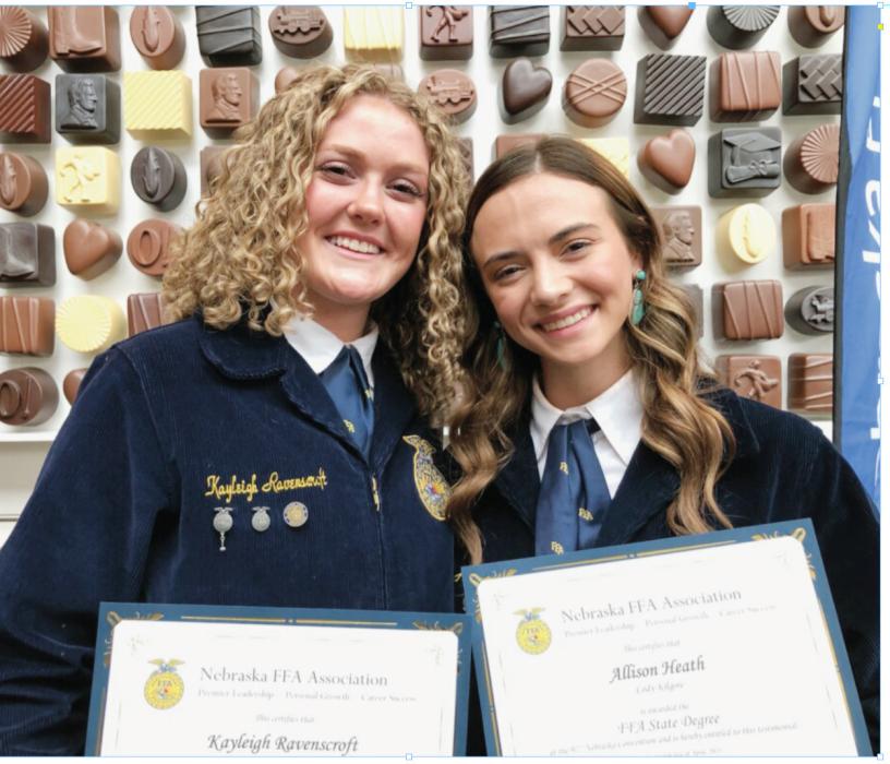 Earning their State Degrees were Kayleigh Ravenscroft and Allison Heath.