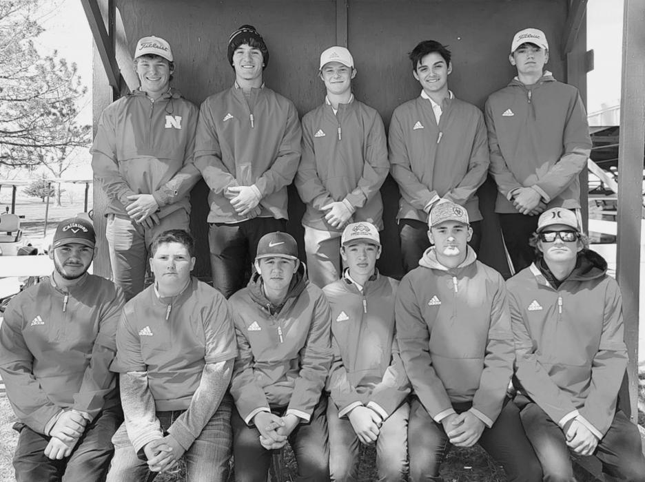 Pictured at the Ainsworth Invitational are the Varsity Golf Team, back row, L to R: Brysen Limbach, Ryan O’Kief, Chris Williams, Kane Fowler, and Jackson Ravenscroft. JV Golf Team, front row, L to R: Sean Springer, Brayden Grubham, Hayden Larabee, Coby Higgins, Ben Butcher, and Cameron Jordan.
