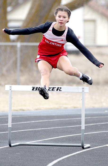 Talia Wenig in the 300 Meter Hurdles. Photos by Amanda Long
