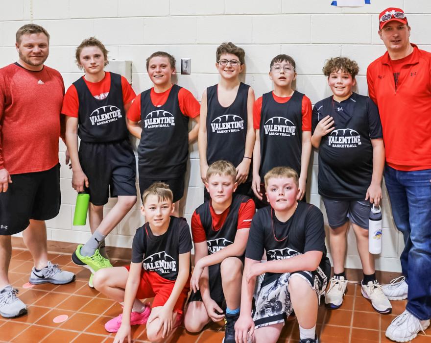 Back row, L to R: Coach DJ Shallenberger, Brantley Liddy, Ryker Liddy, Collier Reagle, Taylor Two Strikes, Tristan Baily, Coach Alan Daugherty. Front row,L to R: Layfe Slagowski, William Weller, and Tate Ward. Not pictured: Kase Arganbright, Briggs Patterson and Gunner Fernau.