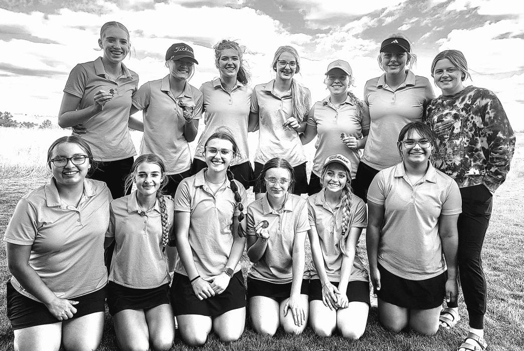 The Lady Badgers are pictured, back row varsity golfers, Rylee Wackler, Joni Cox, Marybelle Ward, Samantha Sprenger, Tierney Miller, Grace Murphy, Jojo Jordan. Front row, junior varsity golfers, Brooklyn Coyle, Kassie Hanson, Austin Diebler, Mady Bopp, Rylee Ward, and Leti Alvarez.