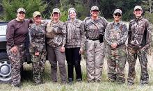 Group Photo include local women Pheasants Forever Hunting Shooting Sports R3 Coordinator Wendy Murphy, Christine Lousias and Nebraska Conservation Officer Dana Miller.