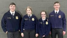 Livestock Team 2 are pictured from L to R: Thane Taylor, Maddy Pilakowski, Kassity Denbo, Brayden Battershaw. Not Pictured-Quinton Nelson.