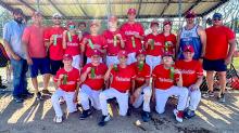 Pictured are back row, L to R: Coach Chad Gale, Coach Kurt Arganbright, Coach Josh Benson, Ty Benson, Tilden Foster, Wade Daugherty, Connor Lurz, Collier Reagle, Sam Osburn, Coach Blake Beebout, Coach Jim Bargen. Front row, L to R: Liam Tenhouse, Harrison Bargen, Kase Arganbright, Banks Beebout, Taylor Two Strike, and Caden Gale.