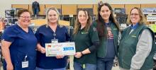 Pictured are from L to R: Kathryn Renning, RN, Dana Mitchell, RN, Bomgaars Manager Jody Hissong, Paula Brown, and Alecia Lanz.