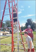 Flag pole restoration service project done with new Cub Scout charter with VFW Post 5138