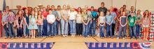 The veterans assembled during the Quilts Of Valor presentation with the quilt makers! Photo by Tina Boone