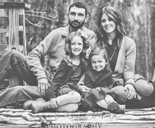 Pictured are Brittany Benzing and her family; husband Matt, and daughters Haile and Lauren.