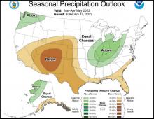 The National Weather Service gives their forecast for the spring seasonal precipitation outlook.