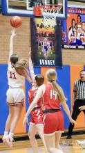 Paige Sprenger #11, broke many basketball records this year! Photos by Nina-Maria Nelson