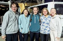 Pictured are FBLA students Harvey Dean, Josie Shall, Aubrey Benson, Christen Larsen, and Caitlynn Mack in sunny Kissimmee, FL.