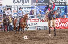 Garrett Shadbolt of Merriman won $6,000 at the Dodge City Roundup, where he scored 91.5 points on Gun Fire in mid-August to help him qualify for the National Finals Rodeo in Las Vegas for the second time. He also sustained a concussion when Gun Fire bucked him off just after the 8-second whistle blew. He’s recovered and is ready to ride again. LoneSphoto