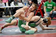 Robinson LaDeaux wrestled at 120# and placed first. Photos by DeanNa Fowler