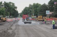 Looking north at the intersection of Main and 4th Street, Paulsen Inc., is preparing subgrade to place foundation and concrete.