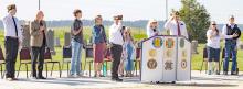 Pictured at the Memorial Day service held Monday, May 29, at Mount Hope Cemetery in Valentine are from L to R: Tim Witte, Pastor Tim Wilkinson, Nathan Perrett, Jennie Manning, Rex Gallino, Darby Murphy, Maggie Arnold, Virginia Nelsen, Don Nelsen, Kitty VanderWey, Rick VanderWey. Photos by Laura Vroman