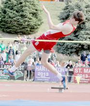 Freshman Isaac Cronin competed for the first time at the State Track Meet. Cronin competed in the Class C Boys High Jump. He cleared the 6’ bar and finished in 10th place.