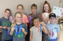 Clover Kid and Junior Special Foods Competitors (Cooking &amp; Cupcake Wars) are pictured back row L to R: Tyson Cochran, Elyse Cochran, Will Cox, Brooke Brashears. Front row L to R: Kayleigh Harms, Sophia Harms, Cam Brashears.