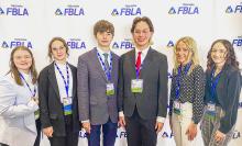 The VHS FBLA Team is pictured from L to R: Emma Kreutner, Makenzie Ward, Landen Mooney, Harvey Dean Fast Horse, Mataya Morrison, and Zoe O’Keefe.