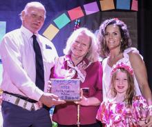 Don and Virginia Nelsen were the 2025 Heart City Heart Award recipients for their contribution to the community and for always going above and beyond, and are pictured with Jill Joseph-Austin and Juliette Arganbright. Photo by Amanda Long