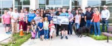 The community came out to support Valentine Police Officer Jasmine Hoefs who received a $10,000 grant from Zechariah Cartledge of Running 4 Heroes, and a Law Enforcement Purple Heart from the Valentine Police Department. Photos by Laura Vroman