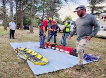 The Valentine EMS Squad and Valentine Fire Department worked together on rope training, September 19, 2023. More photos are on page 11. Photo by Billie Brockley
